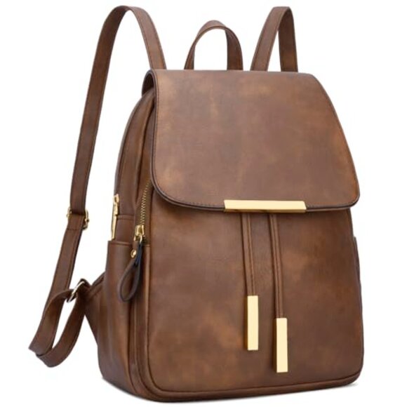 Vegan Leather Backpack Purse Chic Trendy Travel Daypack Adjustable Straps main image 4